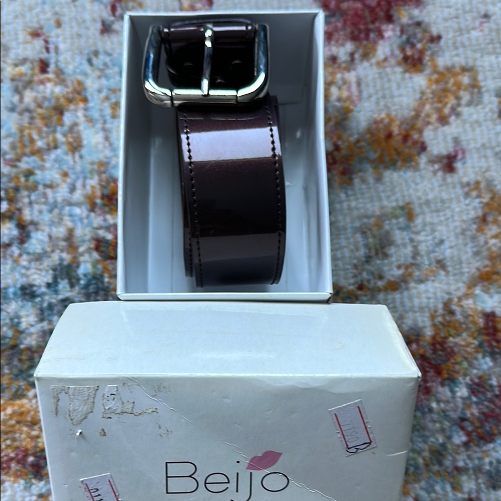Beijo Dark Brown Belt with Silver Buckle